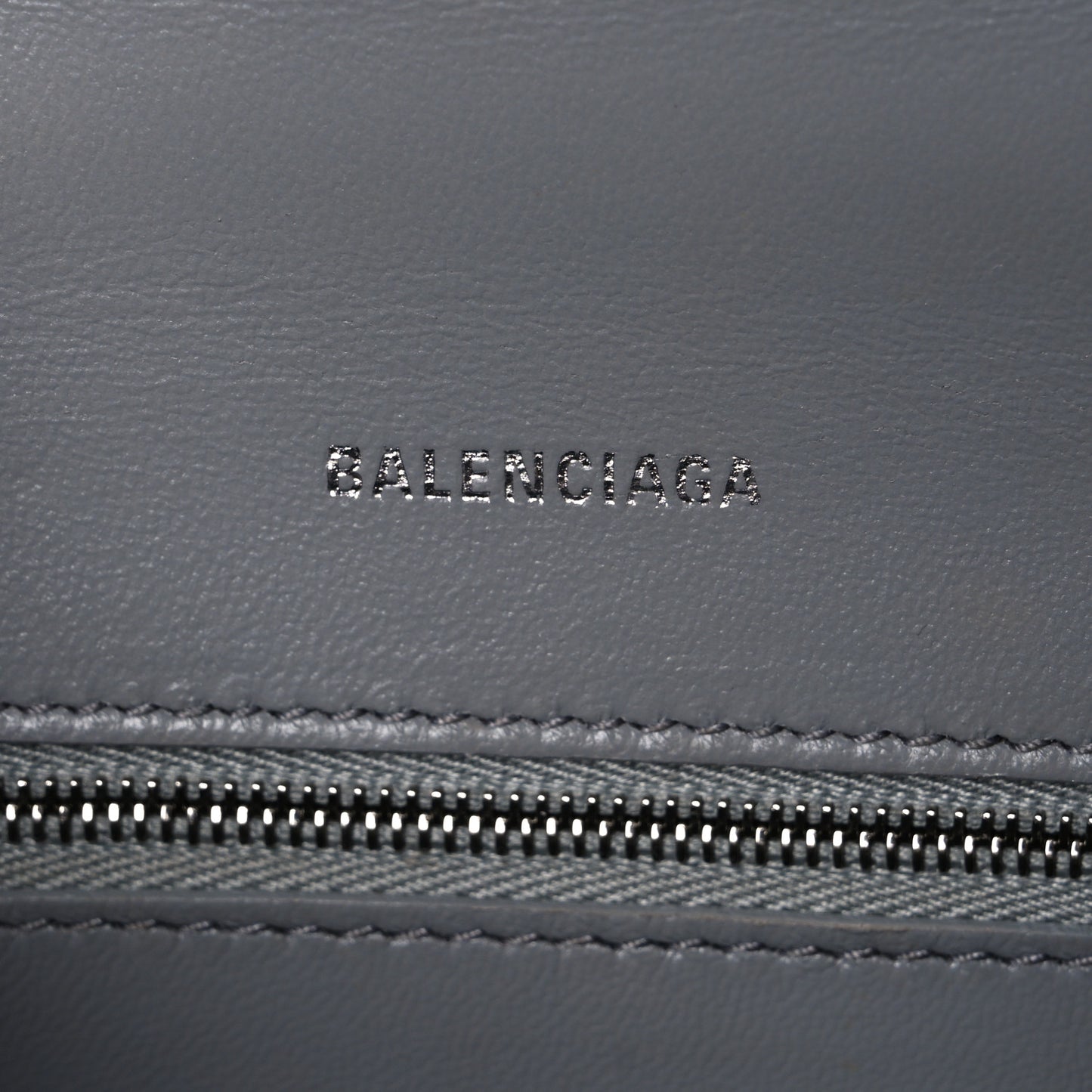 Shiny Calfskin Crocodile Embossed Small Hourglass Top Handle Bag Balenciaga Grey Balenciaga Grey