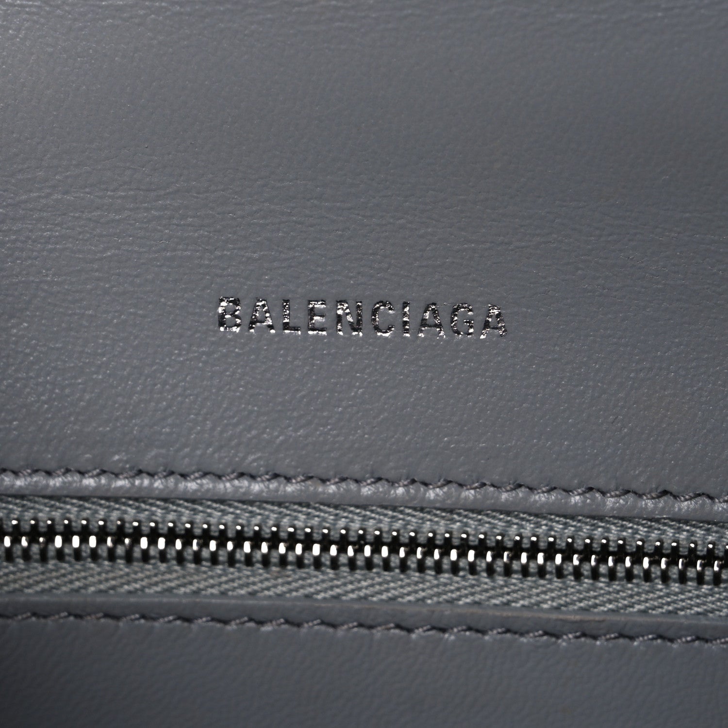 Balenciaga Shiny Calfskin Crocodile Embossed Small Hourglass Top Handle Bag Balenciaga Grey Balenciaga Grey 6 of 11