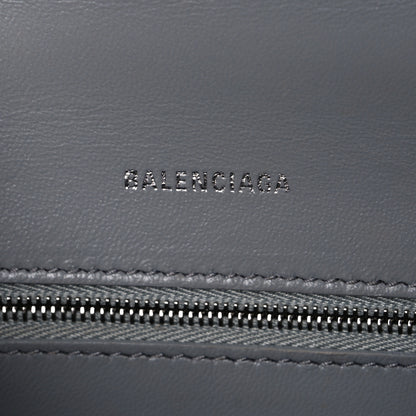 Balenciaga Shiny Calfskin Crocodile Embossed Small Hourglass Top Handle Bag Balenciaga Grey Balenciaga Grey 6 of 11