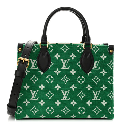Louis Vuitton Jacquard Velvet Monogram Onthego PM Green 1 of 9
