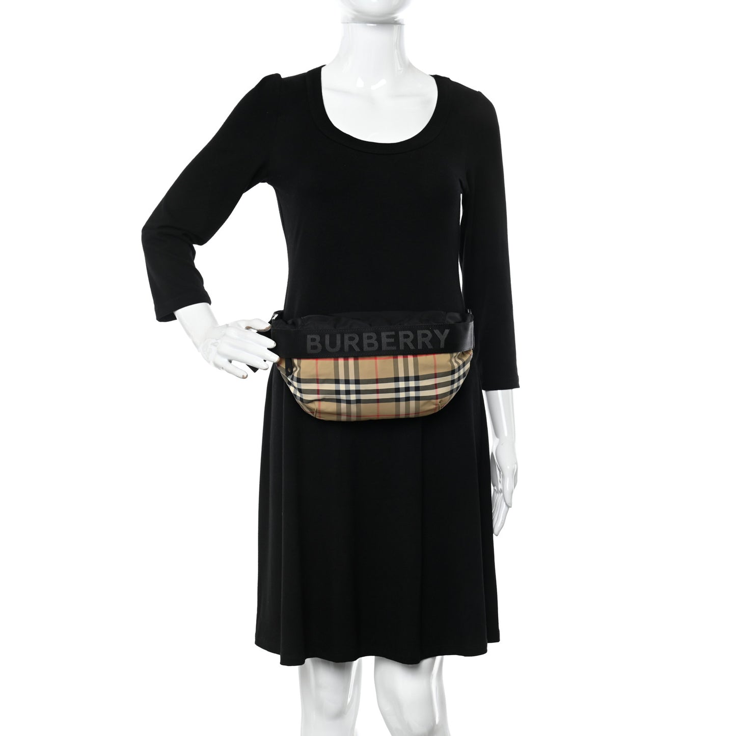 Nylon Vintage Check Sonny Bum Bag Archive Beige Black