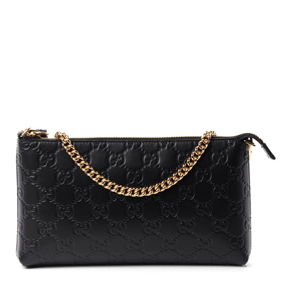 Gucci Guccissima Signature Wrist Wallet Black 1 of 11