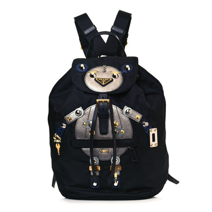 Prada Tessuto Nylon Robot Backpack Black Multicolor 1 of 10