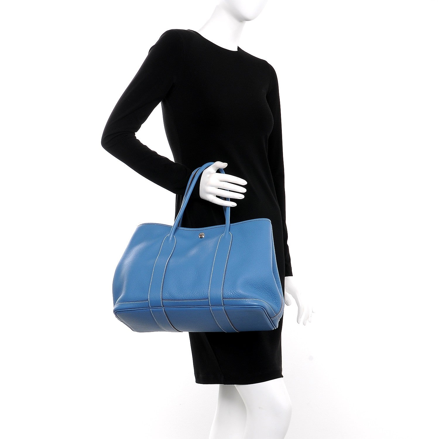 Hermes Buffle Sindhu Garden Party MM 36 Azur 2 of 9