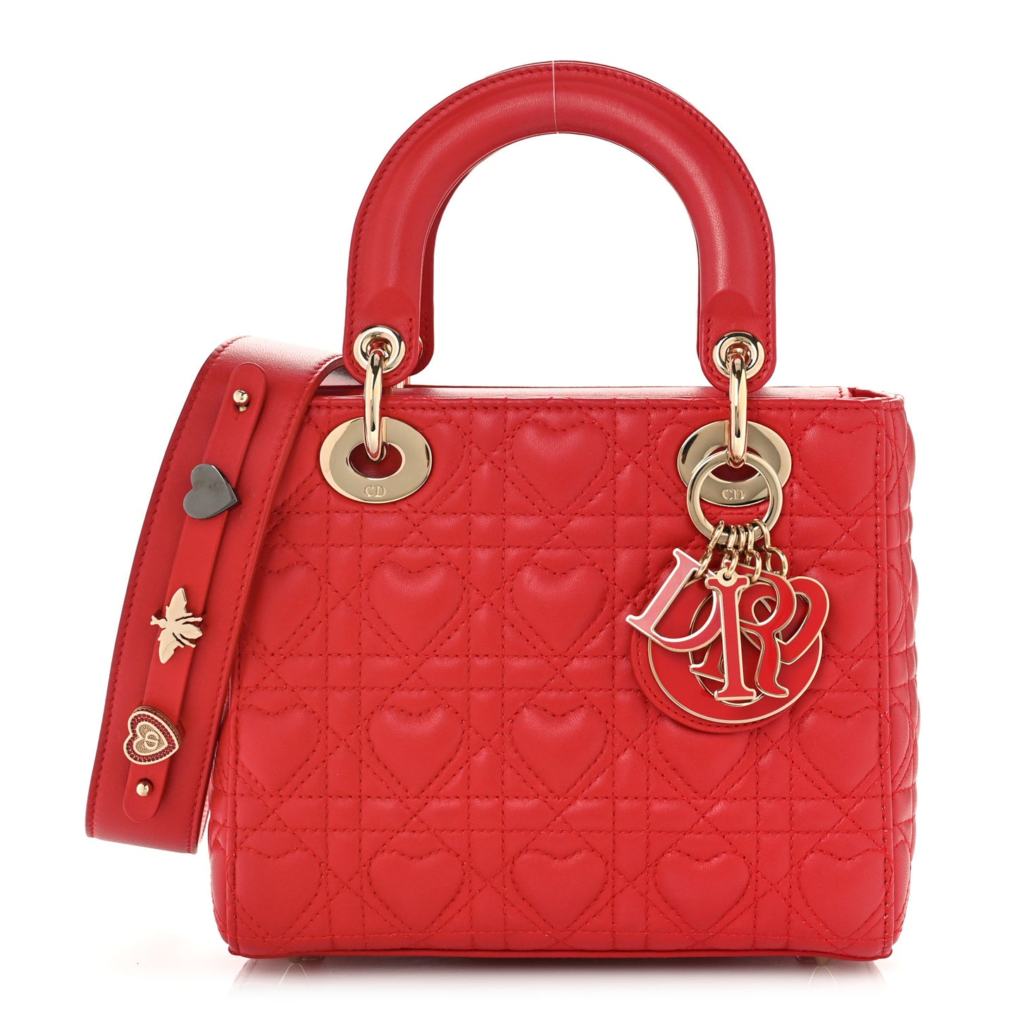 Lambskin Cannage Dioramour Small My ABCDior Lady Dior Spicy Red