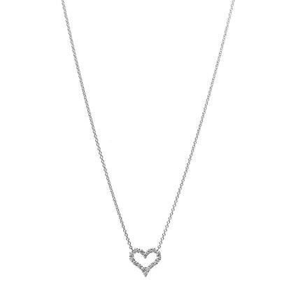 Tiffany Platinum Diamond Mini Heart Pendant Necklace 1 of 7