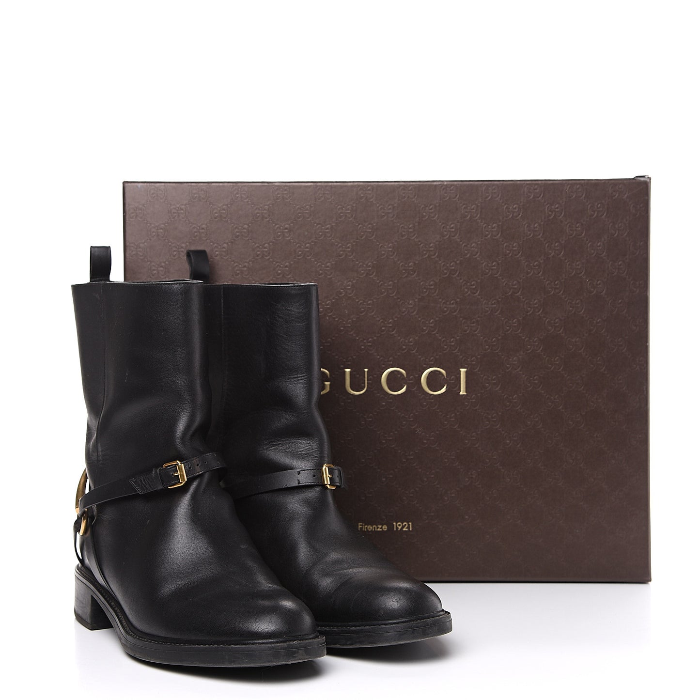 Calfskin Tess Horsebit Ankle Boots 41 Black
