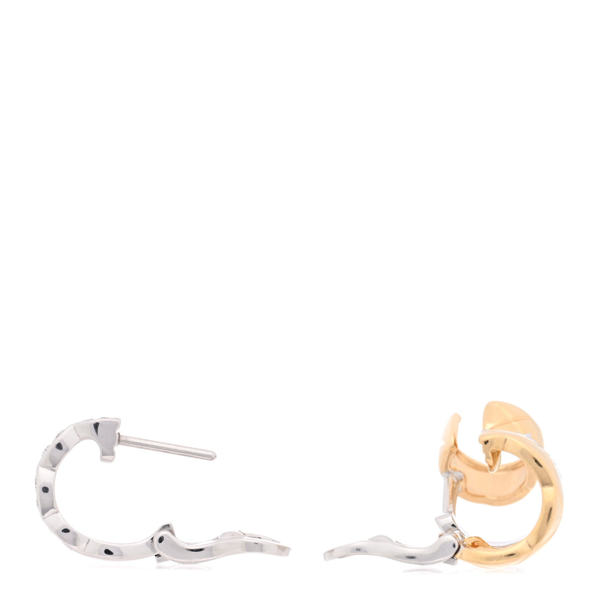 Chanel 18K Yellow White Gold Diamond Coco Crush Earrings 3 of 4