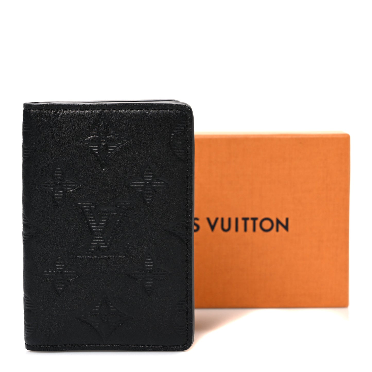 Calfskin Monogram Shadow Pocket Organizer Black
