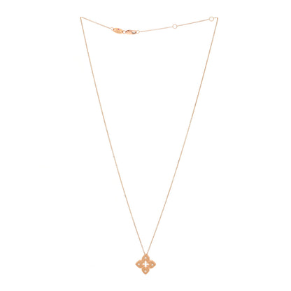 Roberto Coin 18K Rose Gold Diamond Petite Venetian Princess Flower Pendant Necklace 3 of 7