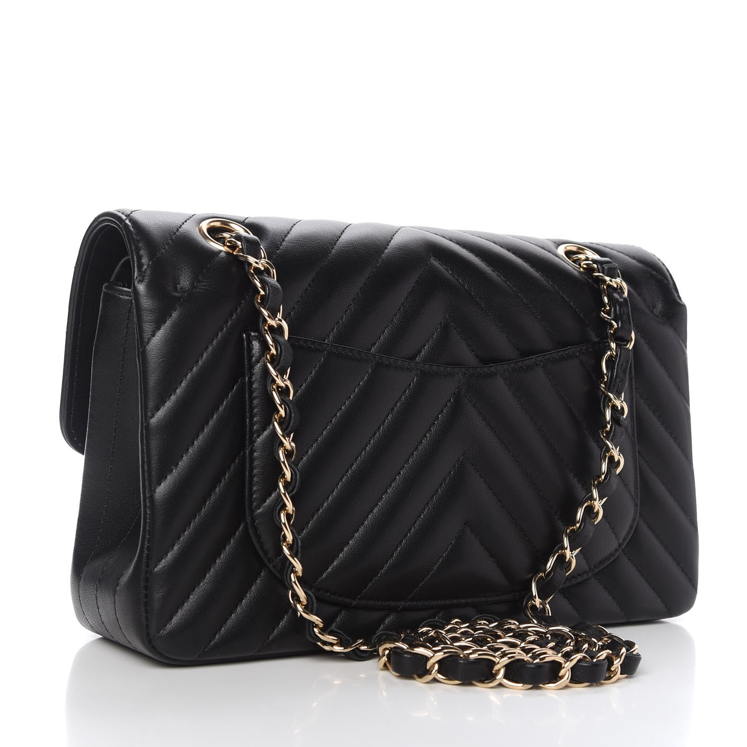 Chanel Lambskin Chevron Quilted Small Double Flap Black 3 of 11