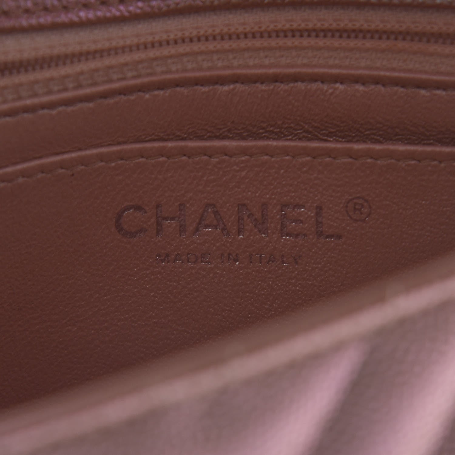 Chanel Iridescent Caviar Chevron Quilted Mini Rectangular Flap Light Gold 6 of 11