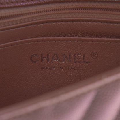 Chanel Iridescent Caviar Chevron Quilted Mini Rectangular Flap Light Gold 6 of 11