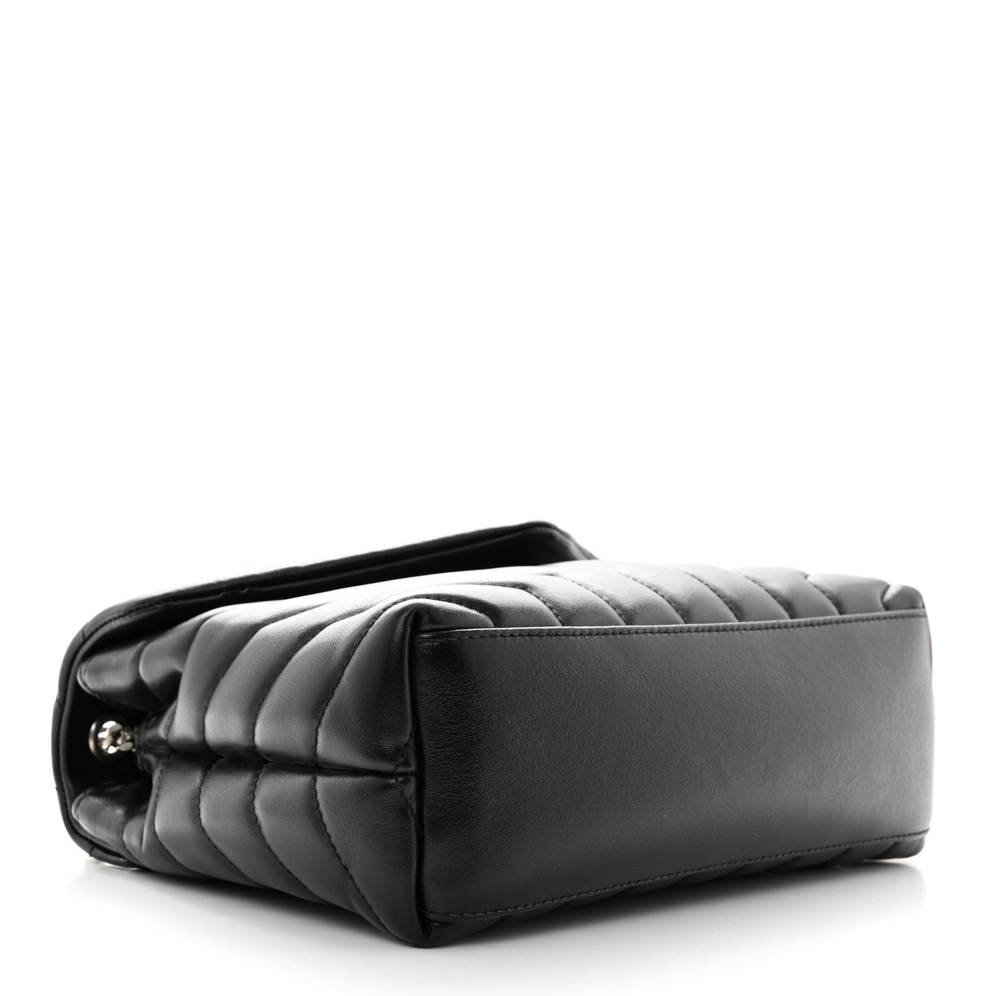 Calfskin Y Quilted Monogram Small Loulou Chain Satchel Black