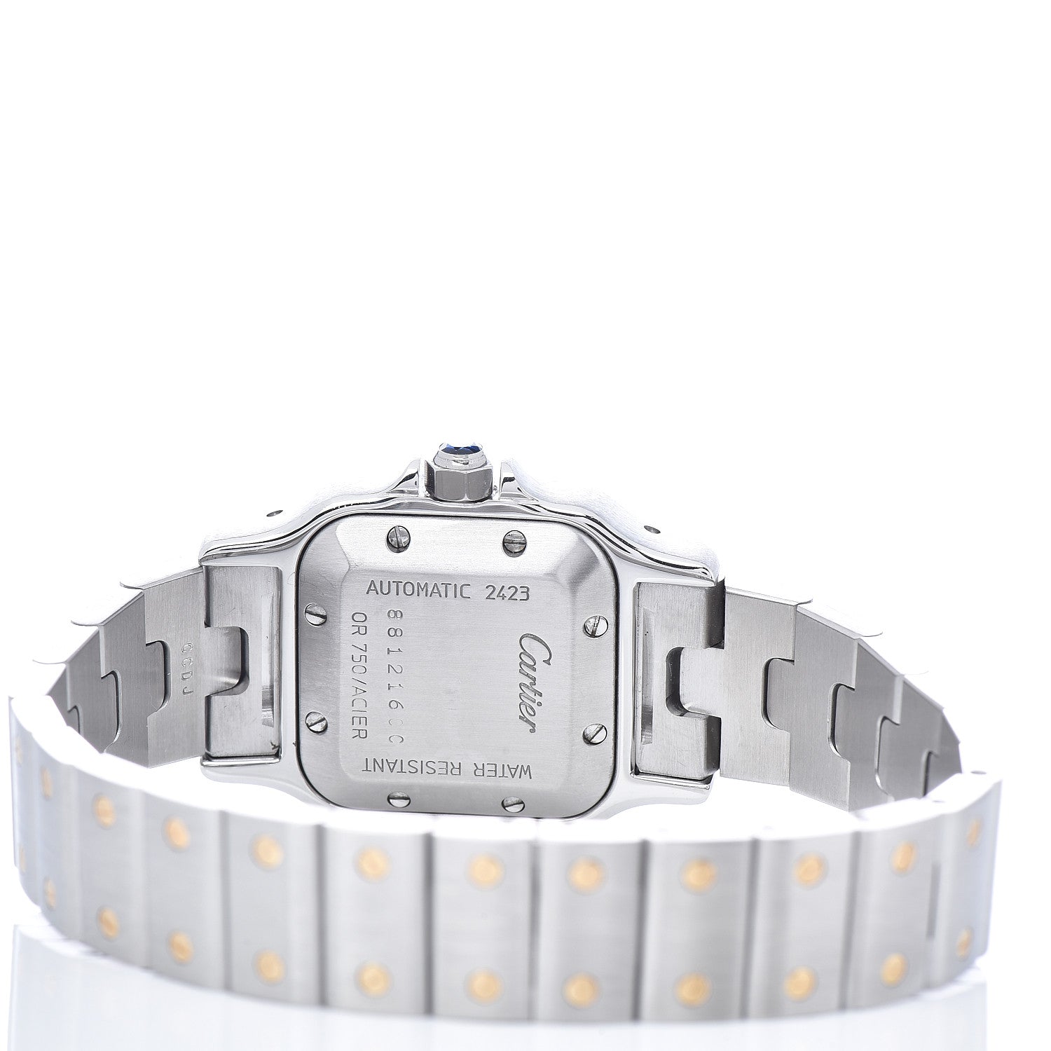 Cartier Stainless Steel 18K Yellow Gold 24mm Santos De Cartier Galbee Automatic Watch 5 of 5