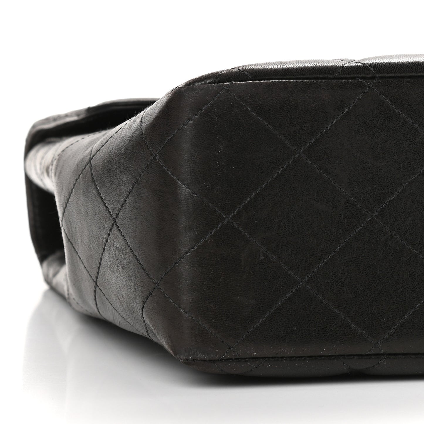 Lambskin Quilted Jumbo Single Flap Black