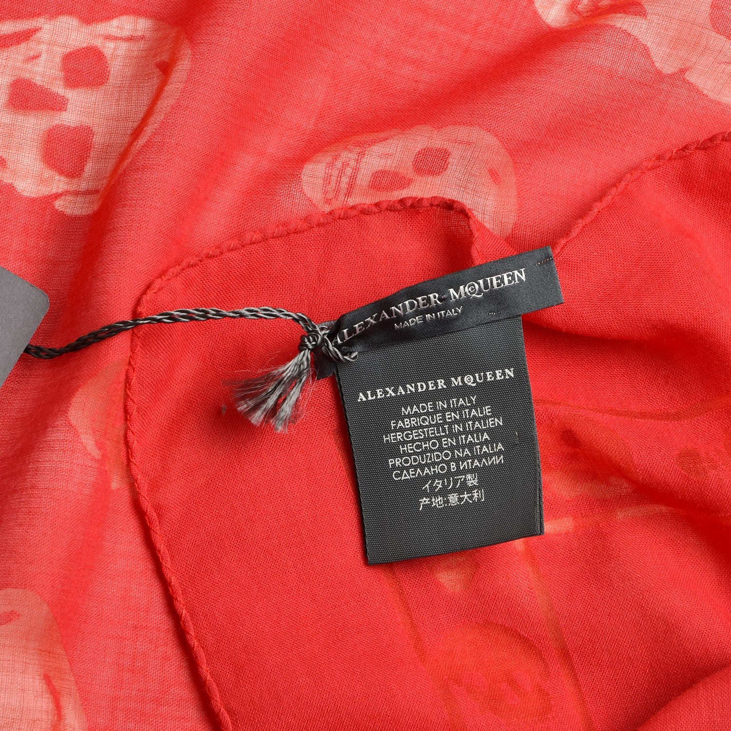 Alexander McQueen Cotton Viscose Skull Scarf Red 5 of 5