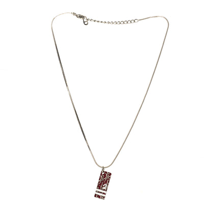Christian Dior Oblique Trotter Pendant Necklace Silver 3 of 4