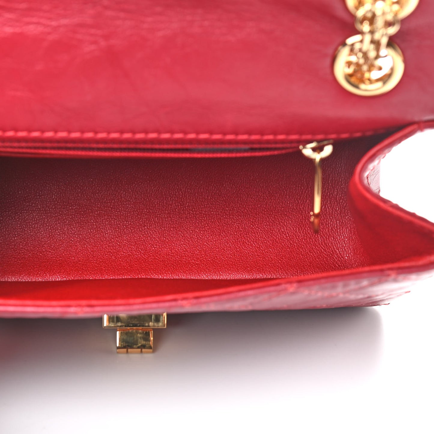 Aged Calfskin Quilted 2.55 Reissue Mini Flap Red