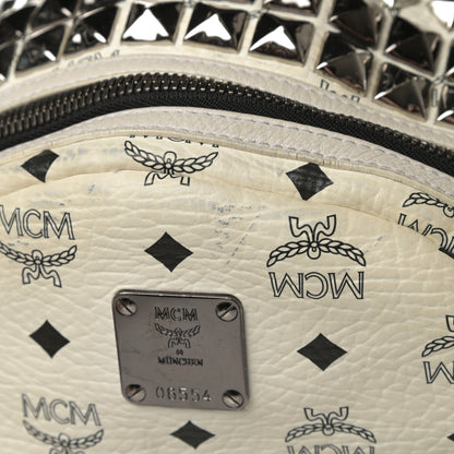 MCM Visetos Crown Stud Medium Stark Backpack White 16 of 17