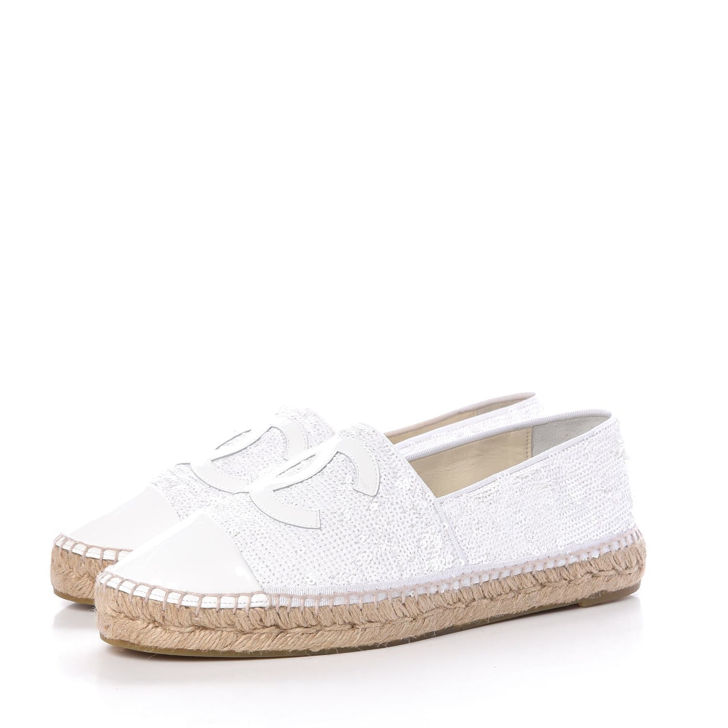 Patent Sequin CC Espadrilles 42 White