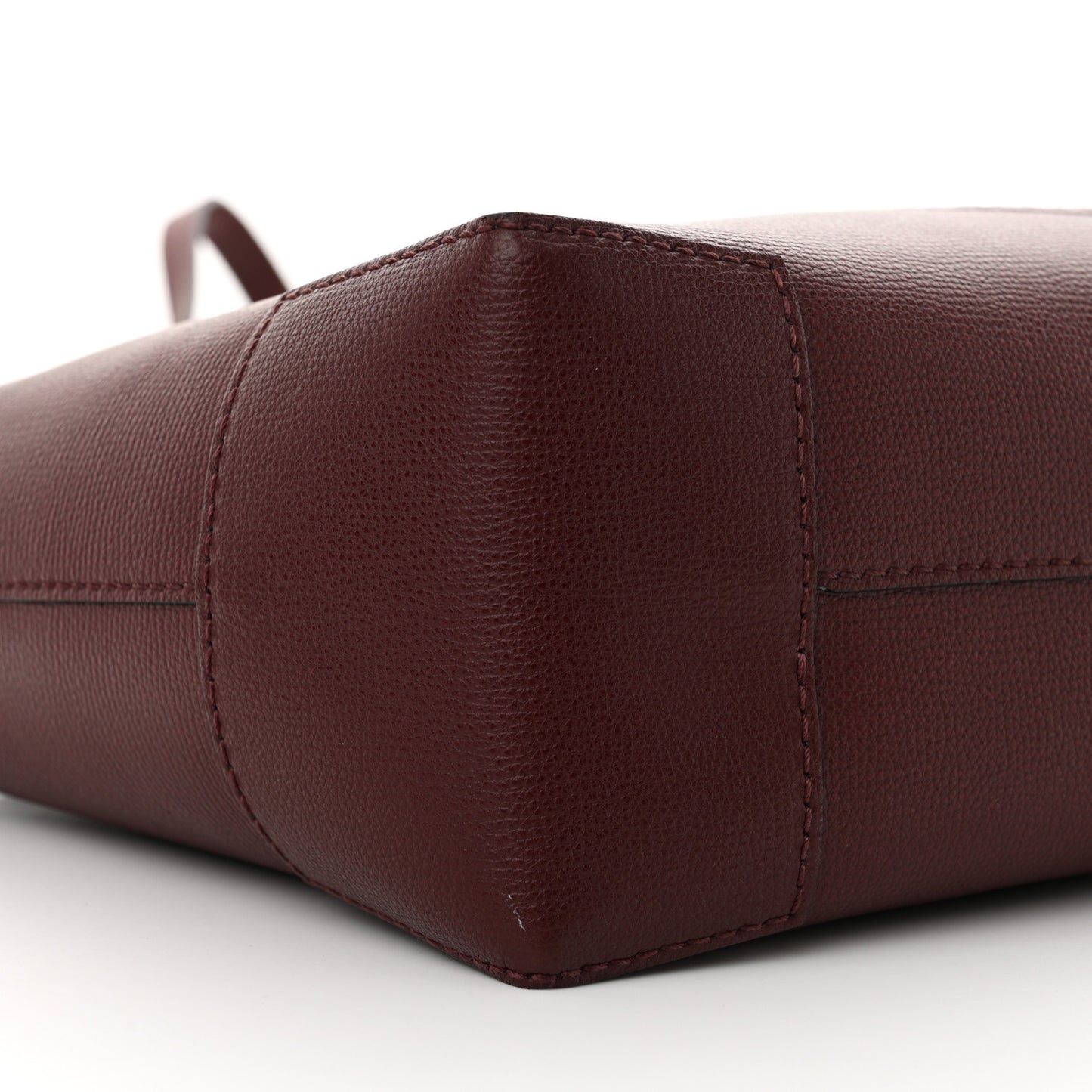 Calfskin Crest Embossed Small Tote Burgundy