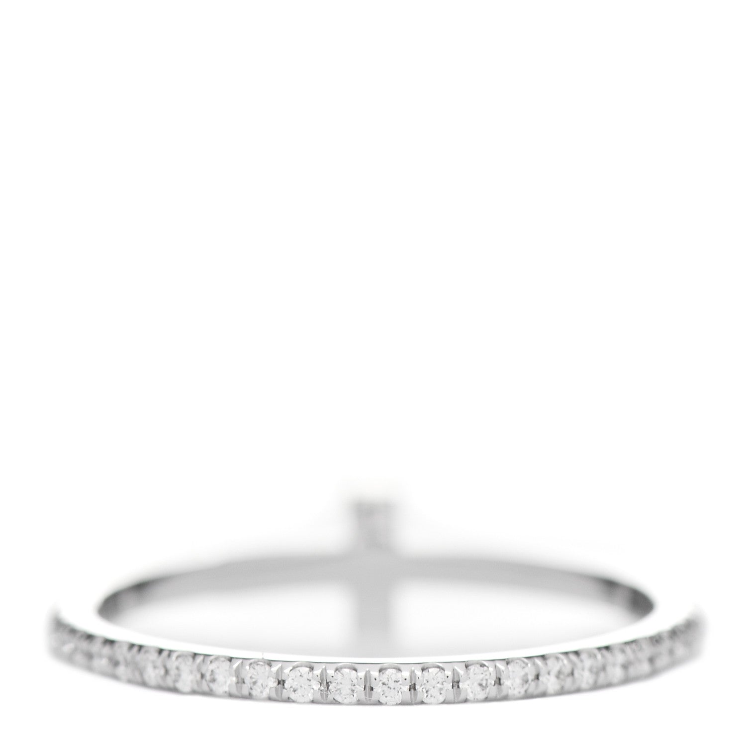Tiffany 18K White Gold Diamond T Wire Pave Ring 50 5.5 3 of 4