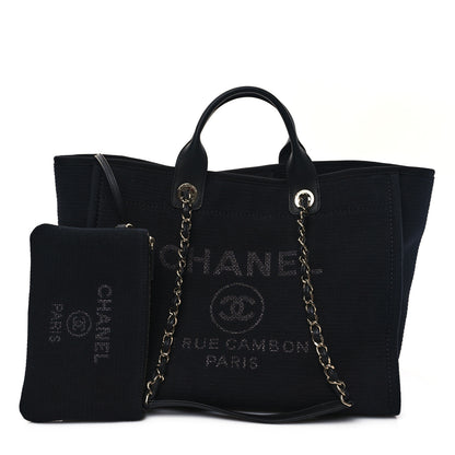 Chanel Mixed Fibers Medium Deauville Tote Black 3 of 12