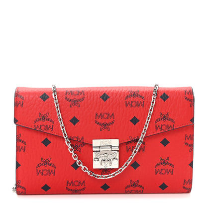 MCM Visetos Medium Patricia Wallet On Chain Ruby Red 1 of 17