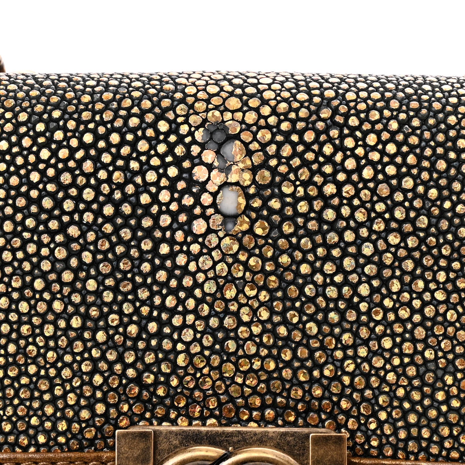 Chanel Galuchat Stingray Mini Boy Flap Gold 12 of 17