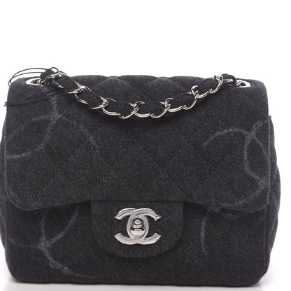 Chanel Denim CC Quilted Mini Square Flap Black 10 of 11