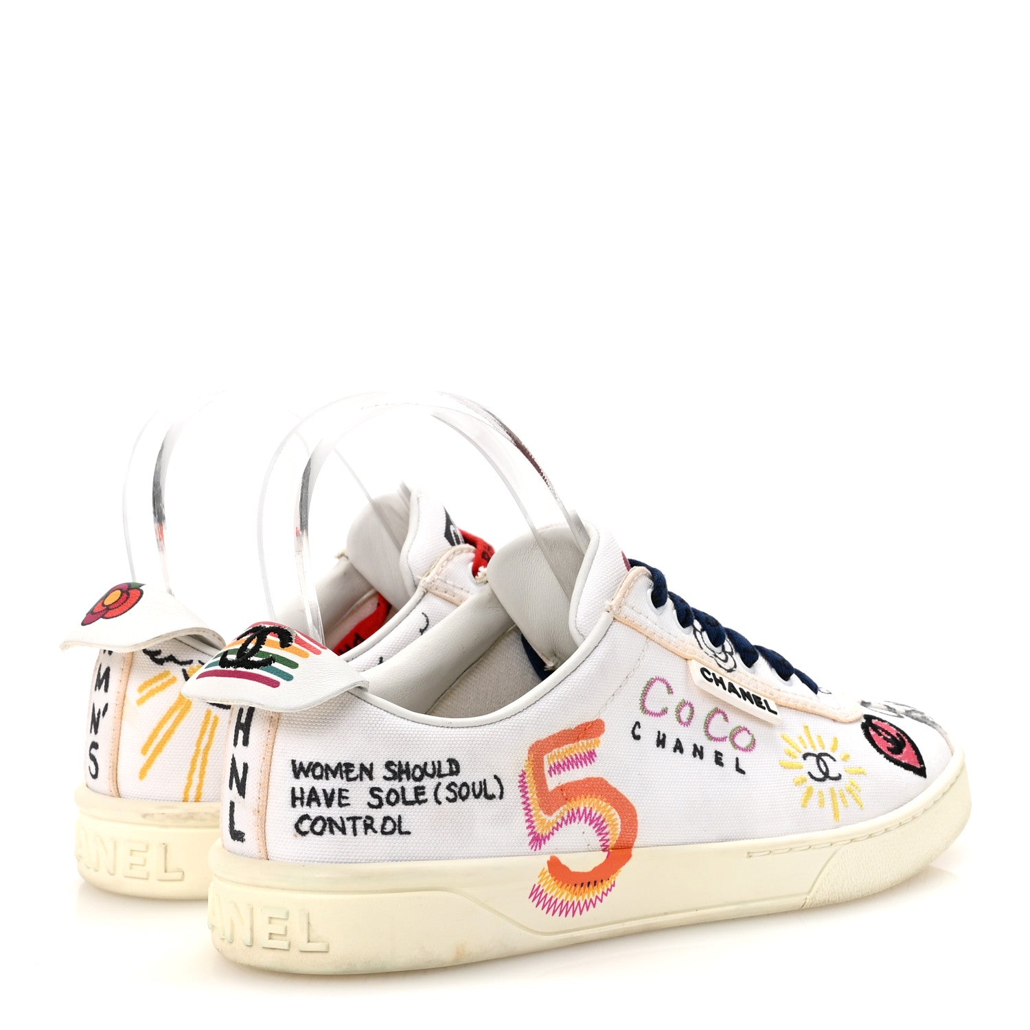 Chanel x Pharrell Williams Canvas Womens Sneakers 36.5 White Multicolor  1782202 – FASHIONPHILE, image size:1500x1500