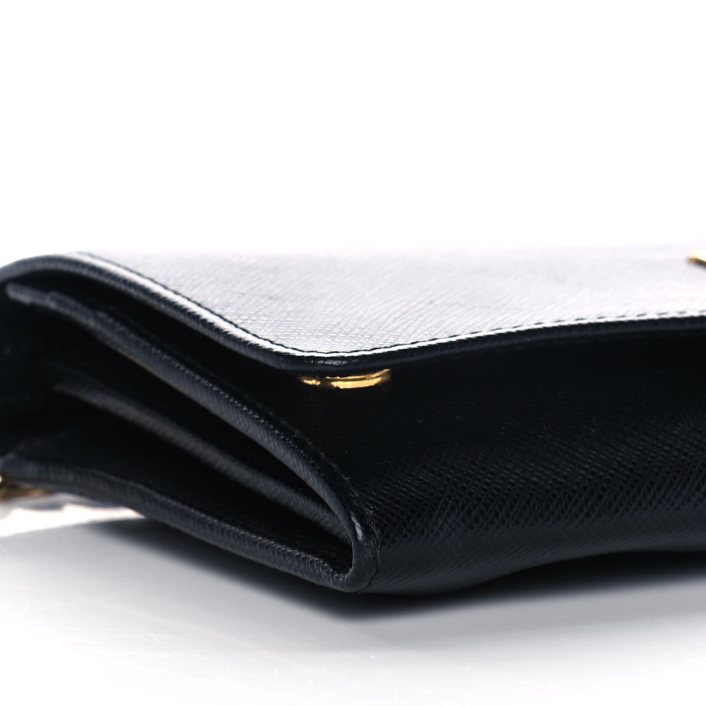 Saffiano Lux Chain Wallet Black