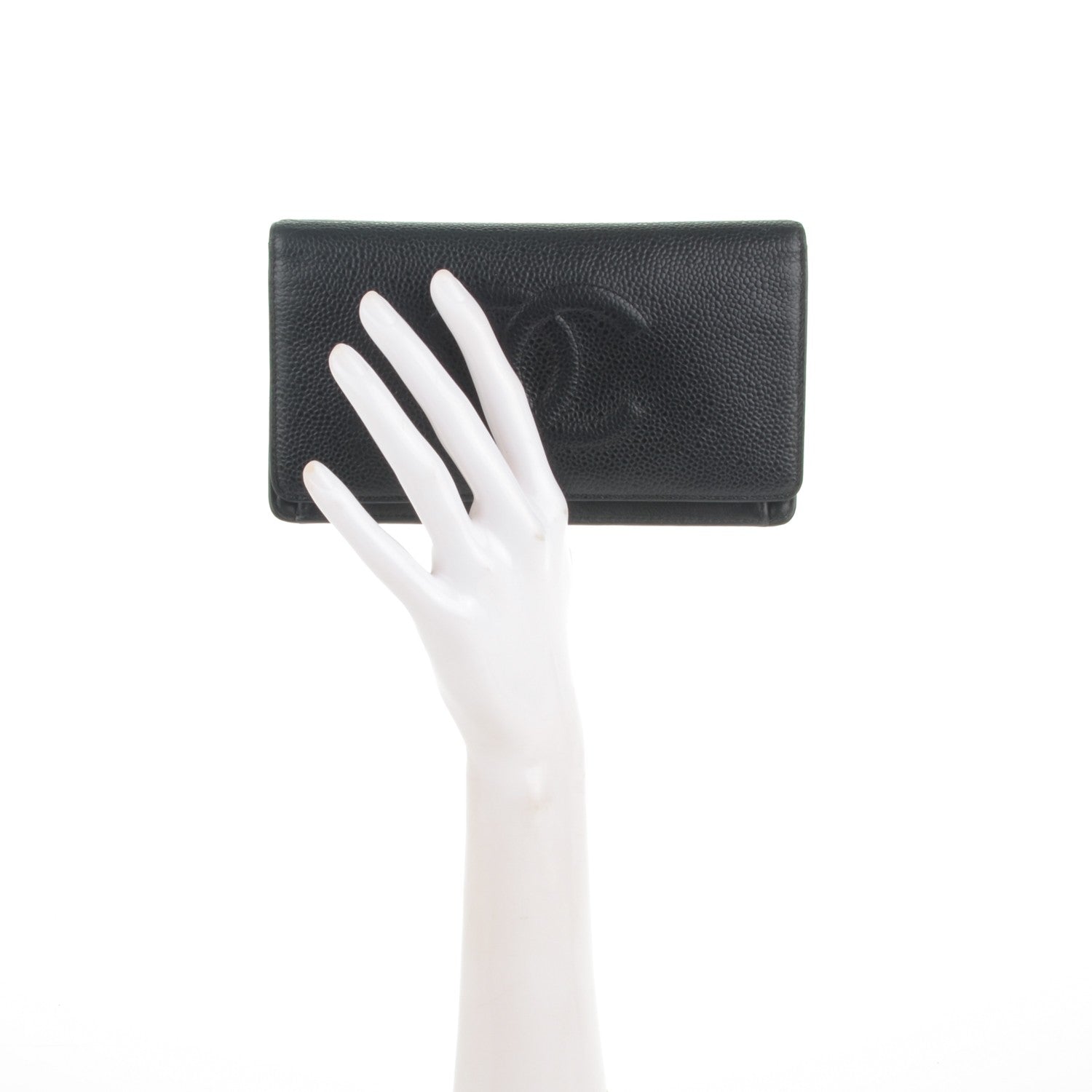 Chanel Caviar Timeless CC Yen Wallet Black 2 of 8