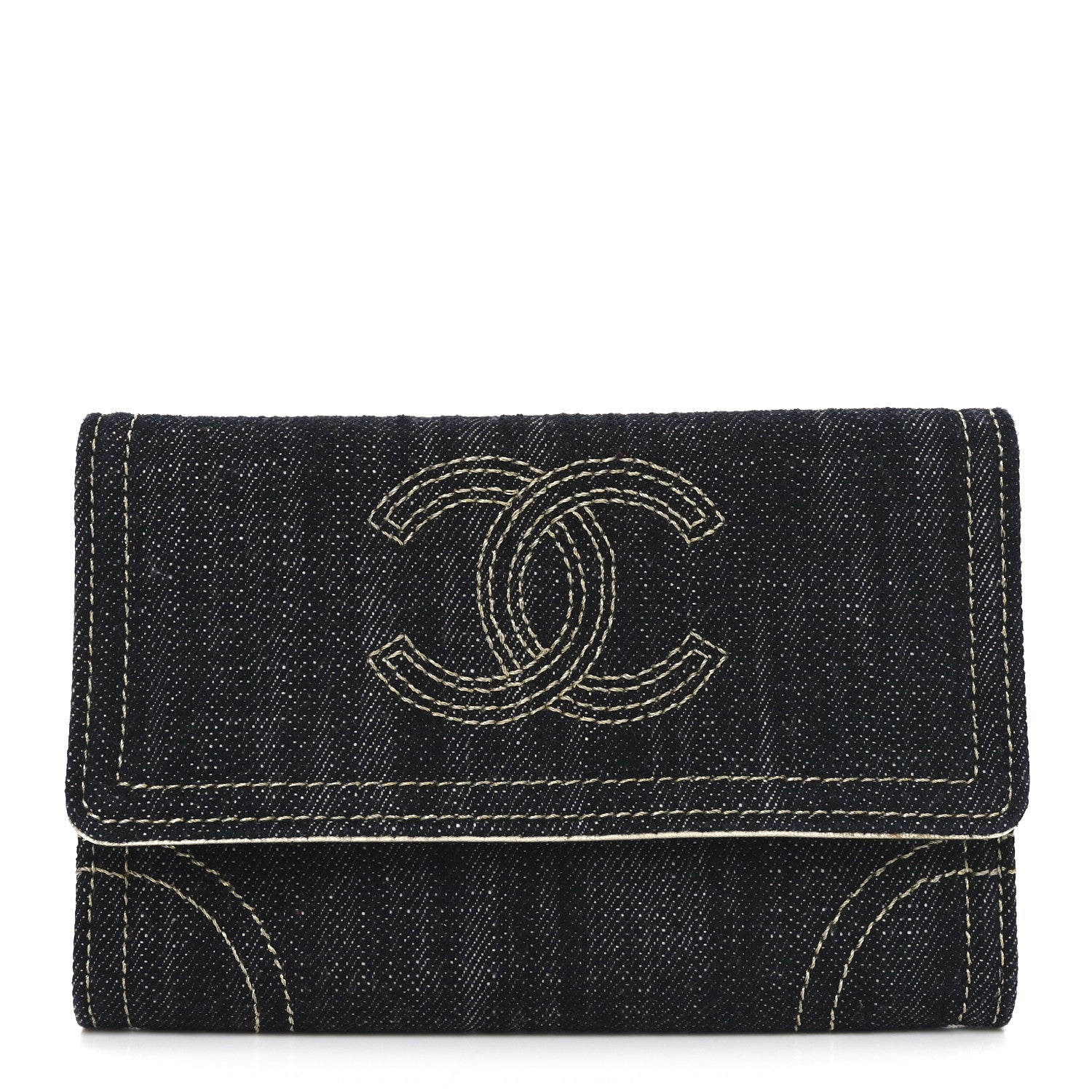 Chanel Denim CC Flap Wallet Blue 1 of 8