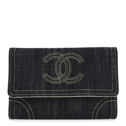 Chanel Denim CC Flap Wallet Blue 1 of 8