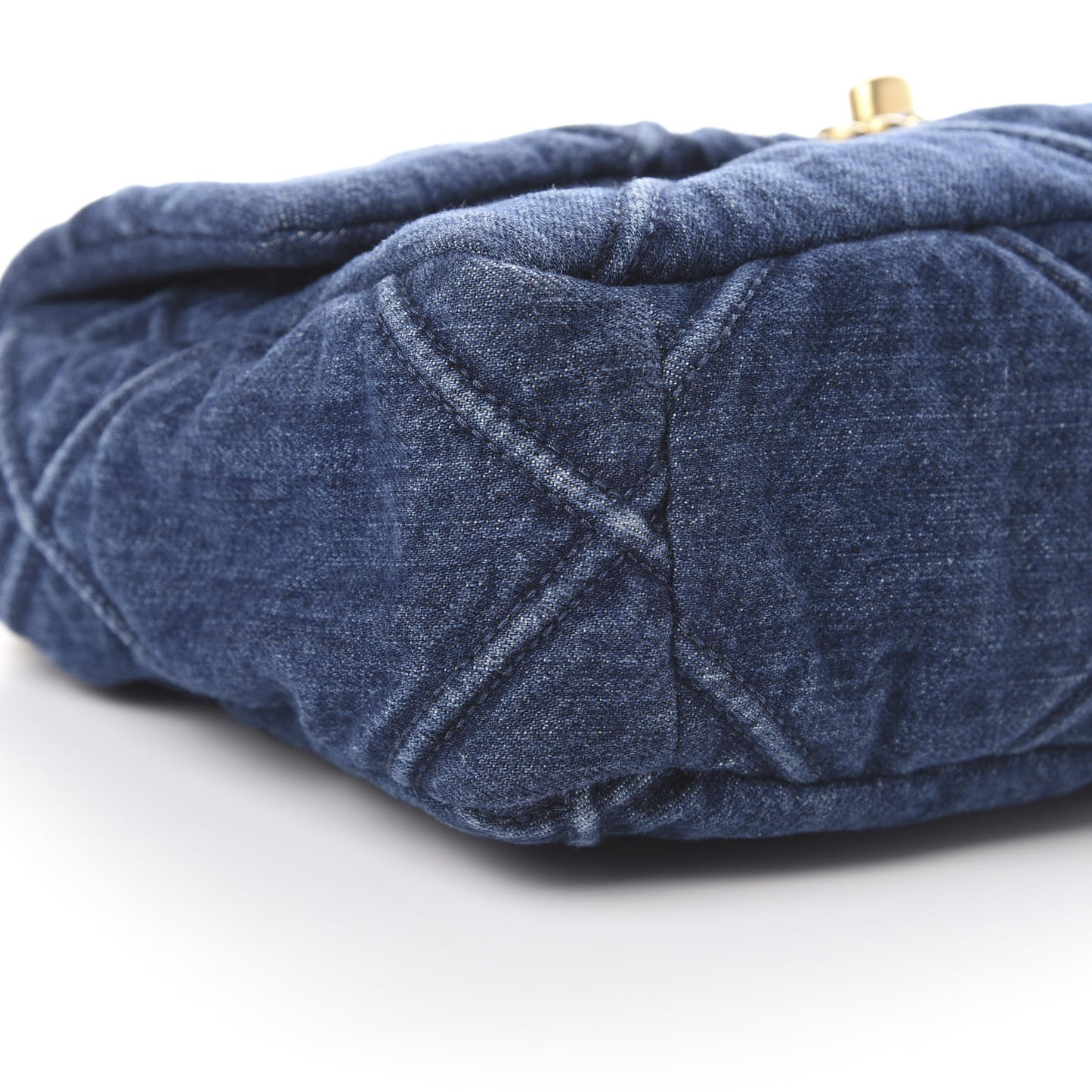 Denim Quilted Medium 19 Flap Blue