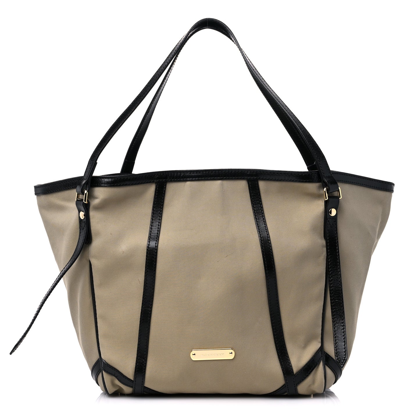 Canvas Calfskin Canterbury Tote Beige