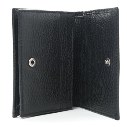 Gucci Dollar Calfskin Enamel Monochrome GG Marmont Card Case Black 5 of 7