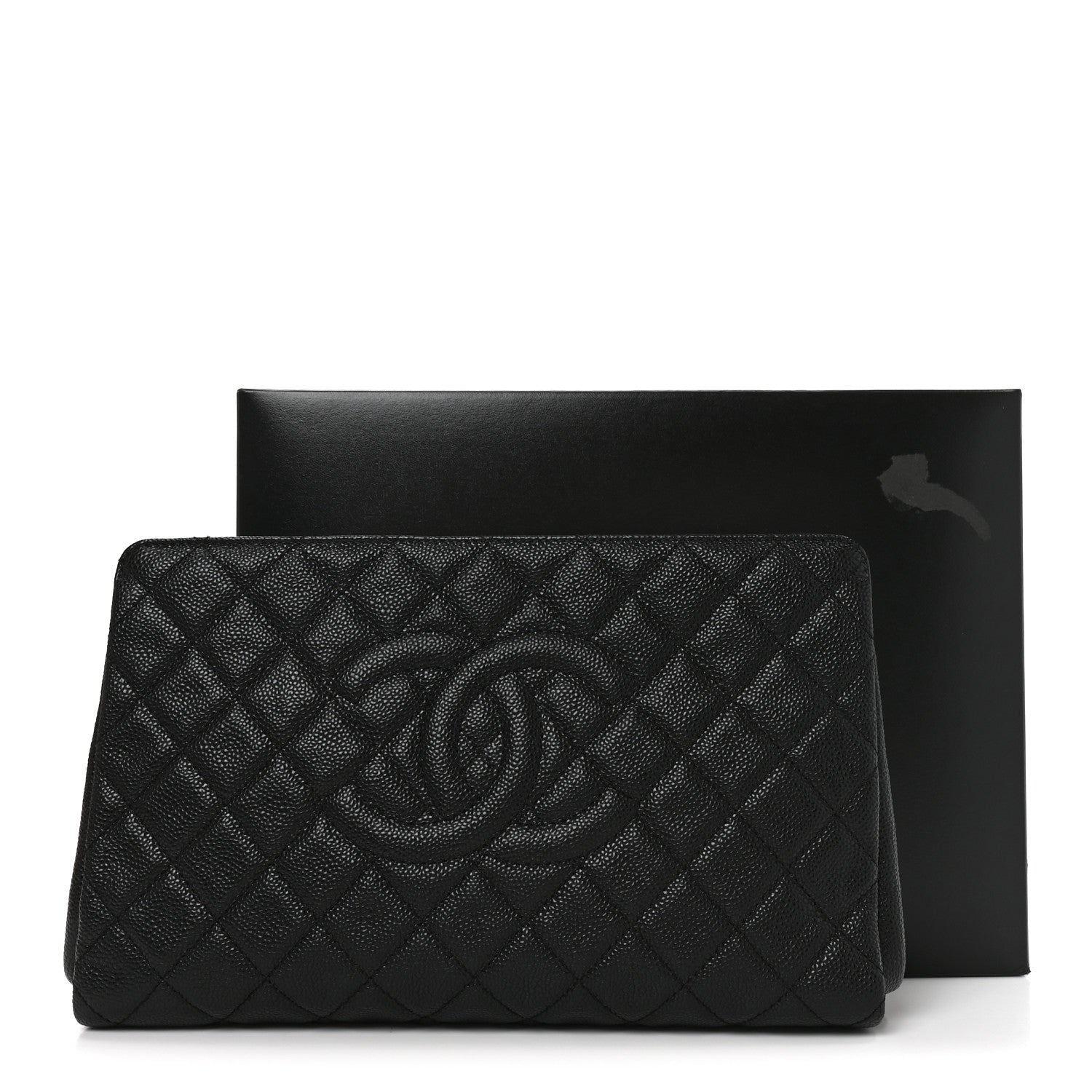 Chanel Caviar Quilted CC Large Clutch Black 10 of 10