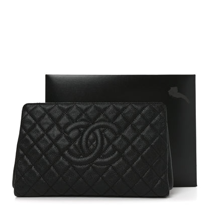 Chanel Caviar Quilted CC Large Clutch Black 10 of 10