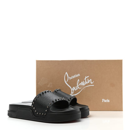 Christian Louboutin Calfskin Studded Pool Fun Platform Flat Slide Sandals 43 Black 10 of 10