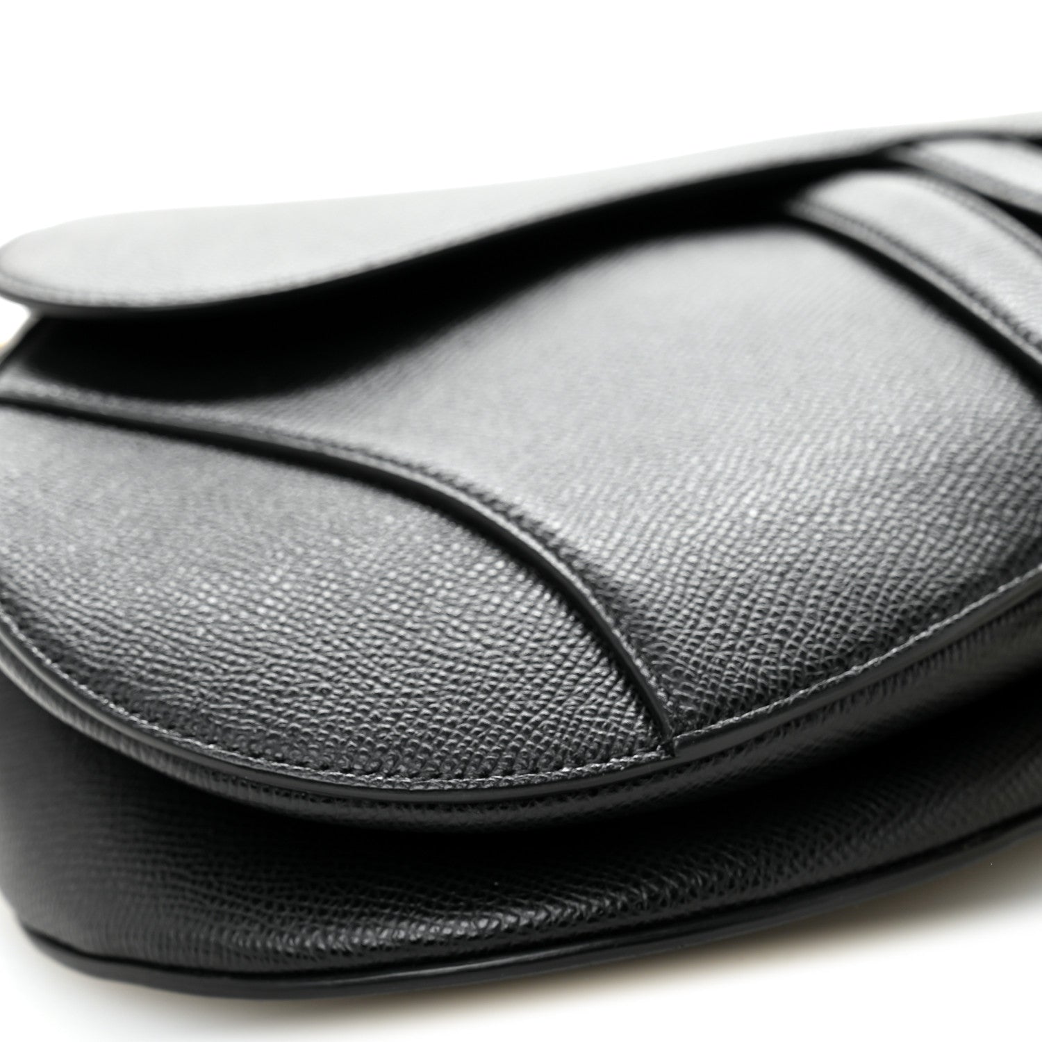 Christian Dior Grained Calfskin Saddle Bag Black 9 of 11
