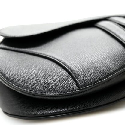 Christian Dior Grained Calfskin Saddle Bag Black 9 of 11