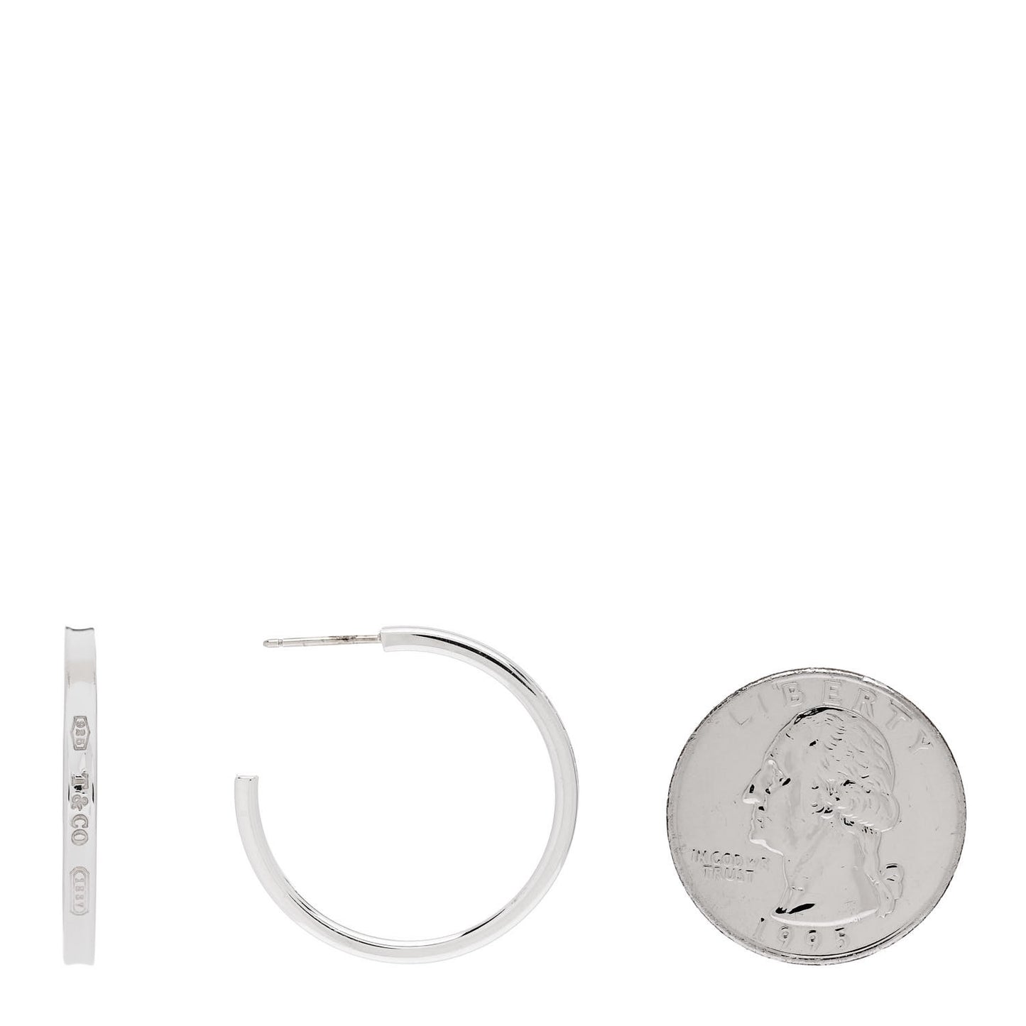 Sterling Silver 1837 Medium Narrow Hoop Earrings