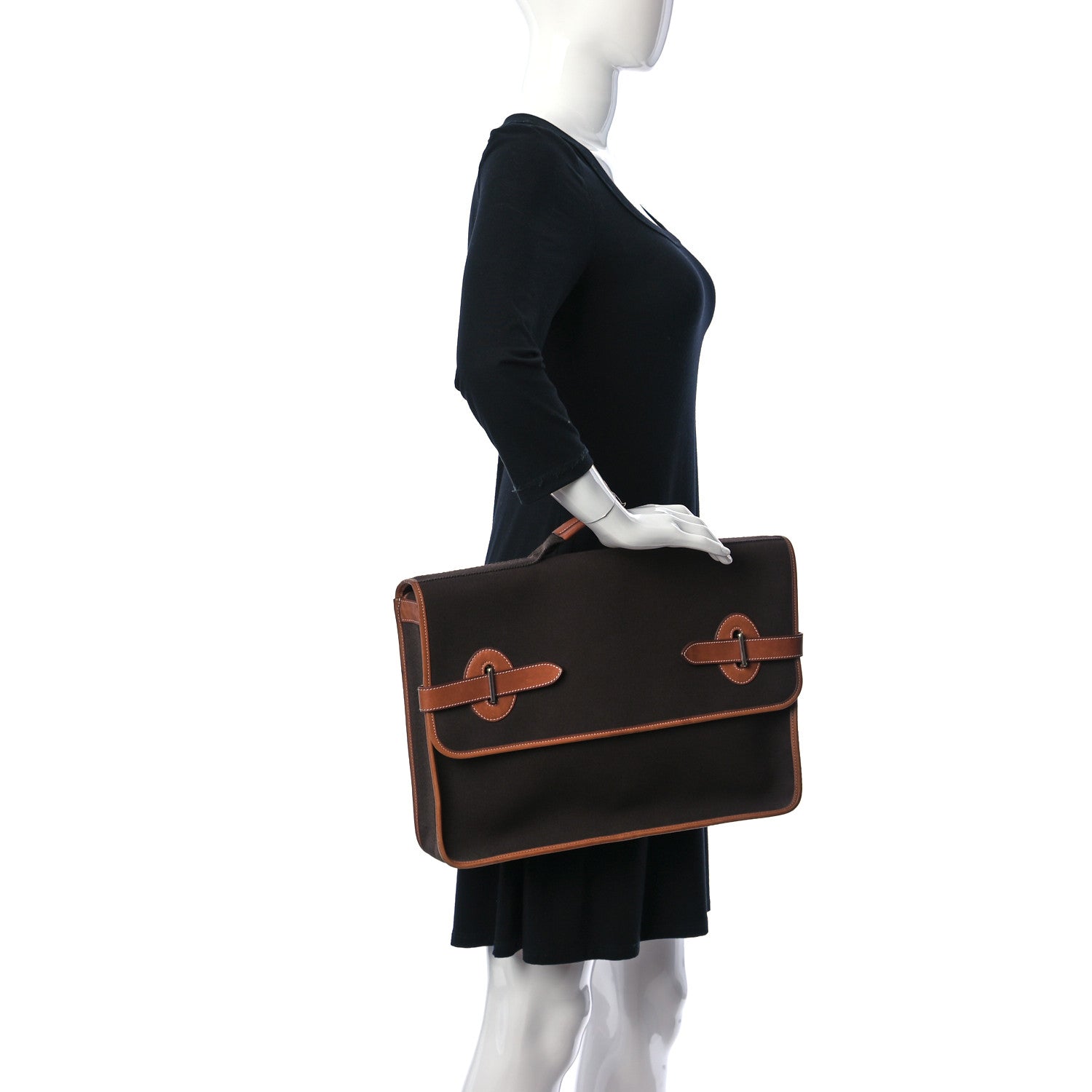 Hermes Toile Officier Briefcase 2 of 16