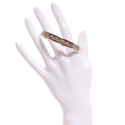 Hermes Enamel Narrow Printed Optique Chaine D'Ancre Bracelet 62 2 of 5