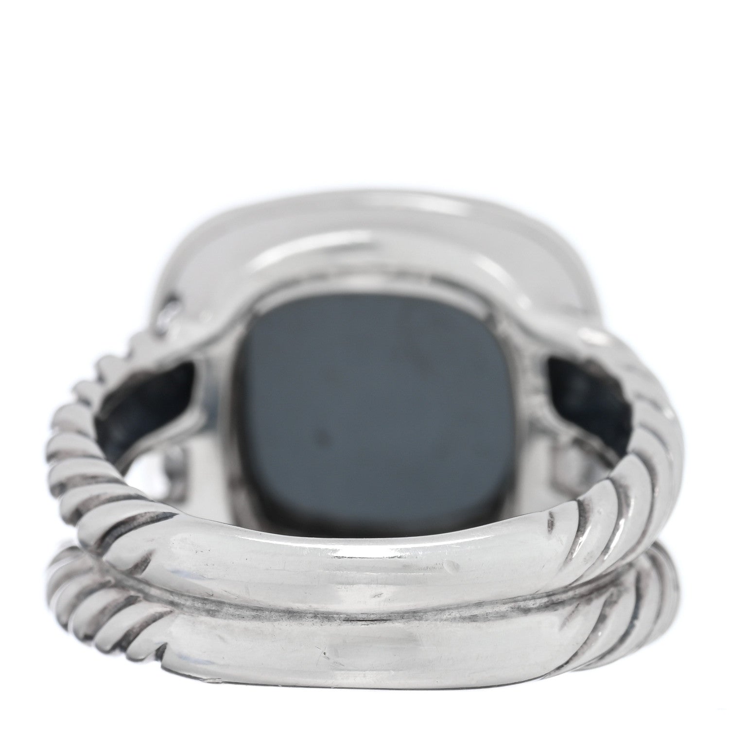 David Yurman Sterling Silver Diamond Hematite 11mm Albion Ring 53 6.25 3 of 4