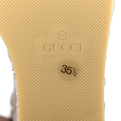 Gucci Nappa Matelasse GG Marmont Ankle Wrap Platform 35/120mm Espadrille Wedges 35.5 Porcelain Rose 6 of 8