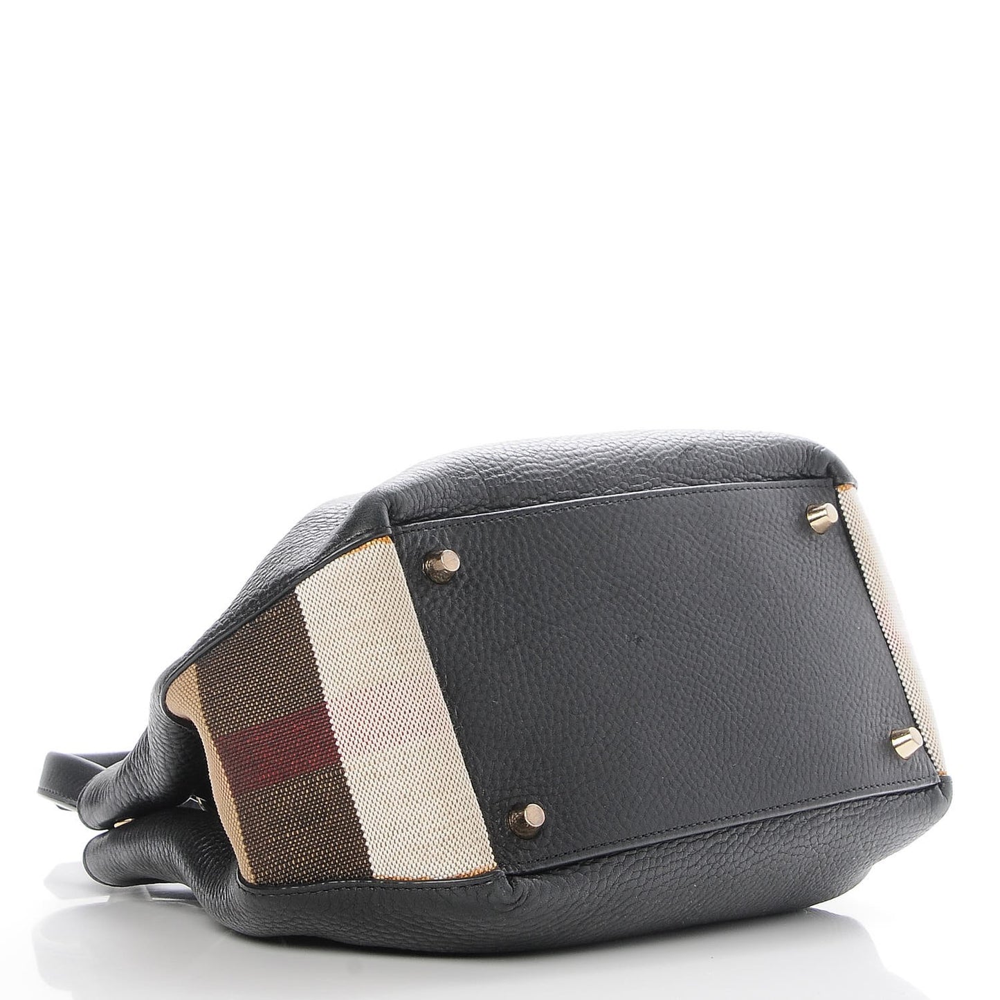 Grainy Calfskin House Check Small Maidstone Black